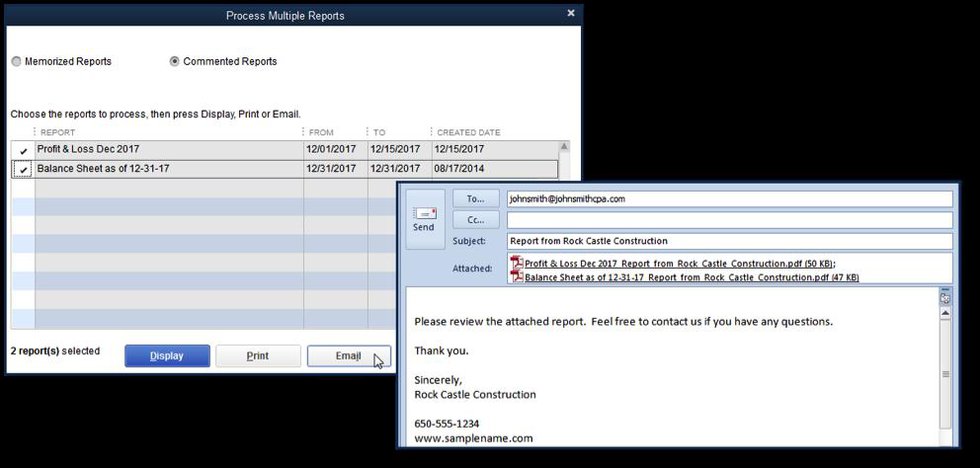 Send Multiple Reports with One Email