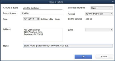 Issue the Refund (screen)