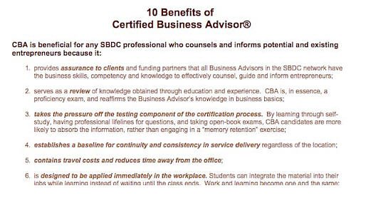 CBA Benefits