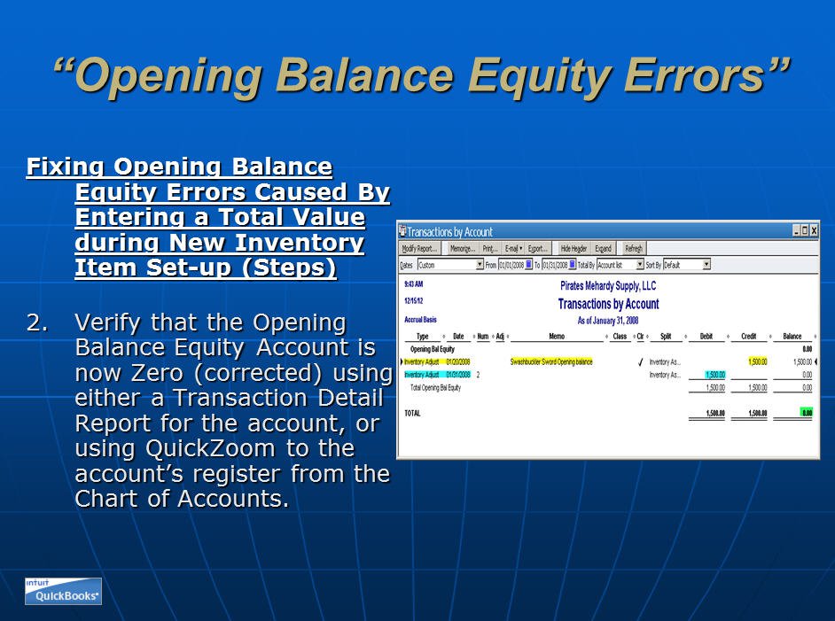 Opening Balance Equity 15