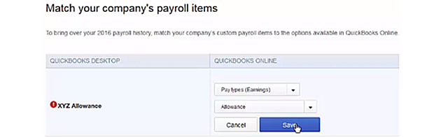 Migrate QBD Payroll Items to QBO