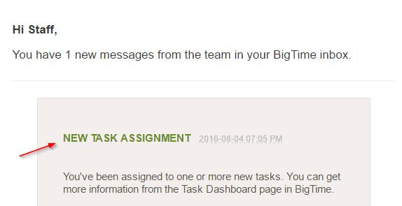 big time notification of task