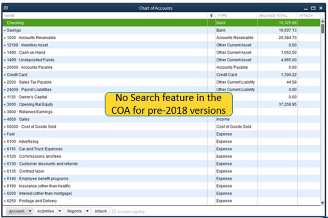 How to set up chart of accounts in quickbooks desktop Quickbooks 2018 Desktop Chart Of Accounts Search Insightfulaccountant Com