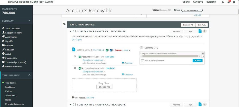 AuditFile accounts receivable