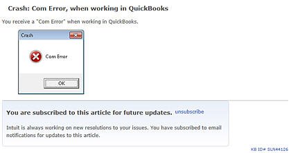 QuickBooks COM Error